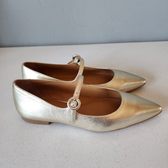 Spendid Gold Mary Jane Flats "NEW" - Picture 5 of 14